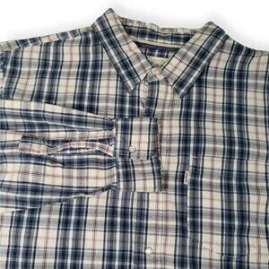 Levi's Western Pearl Snap Long Sleeve‎ Plaid Shirt Size Large Modern Fit